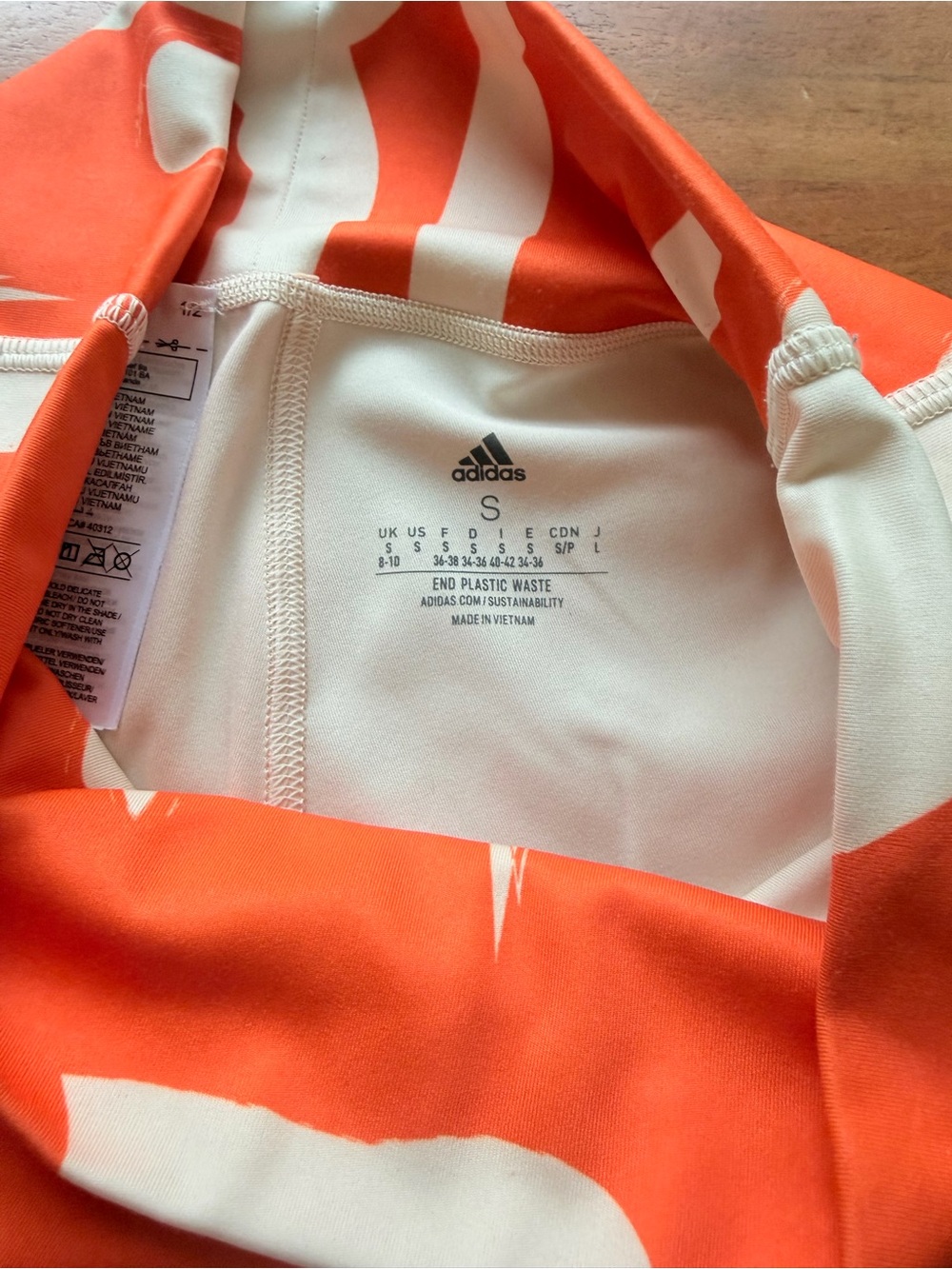 Women’s Orange & Cream Active Biker Shorts run compression size S adidas - Picture 3 of 10